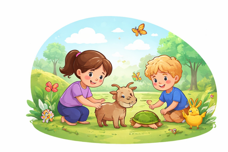 שגרת בוקר עם בעלי חיים